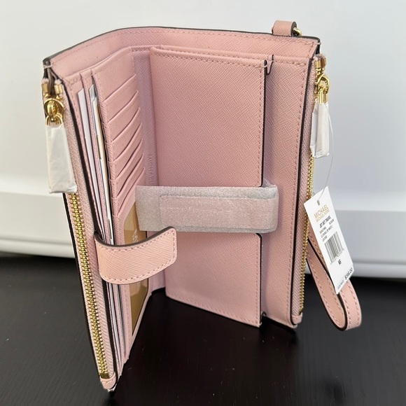 Michael Kors Jet Set double zip wallet phone case wristlet - Picture 4 of 9